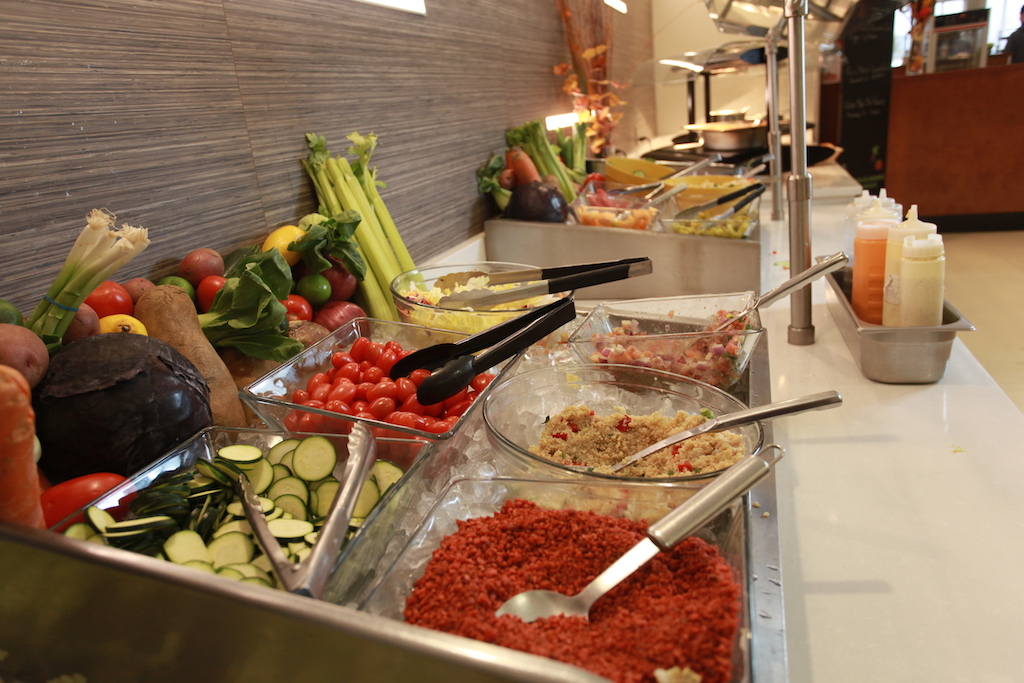 Food services buffet on campus 